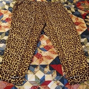 Plus Size Leopard Print Pants